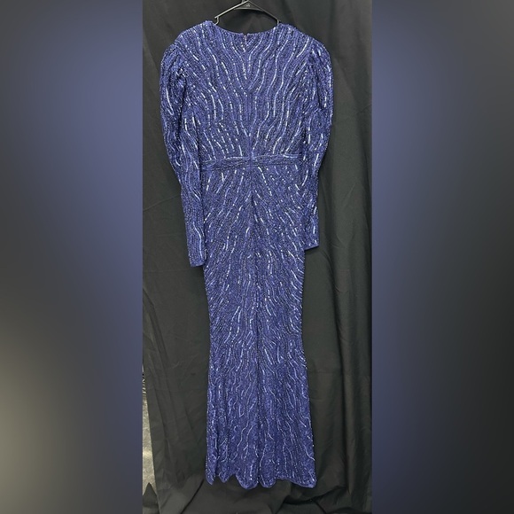 Mac Duggal 93574 NWT Beaded Puff Sleeve Trumpet Evening - Picture 2 of 5